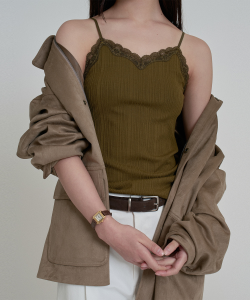 FORTE LACE CAMISOLE (OLIVE)