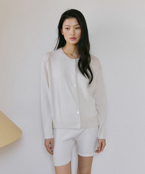 Silk Wool Cardigan Ivory
