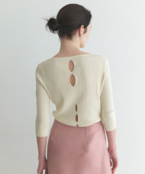 Back-Point Ribbed Knit NEK6MP308