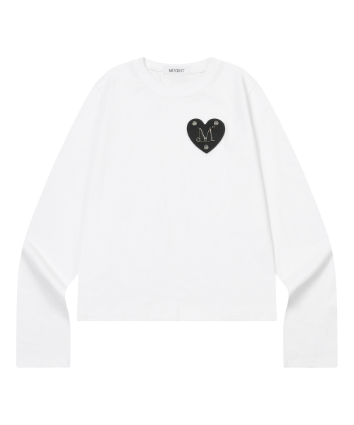 ERYA METAL LOGO HEART PATCH LONG SLEEVE T (2COLOR)