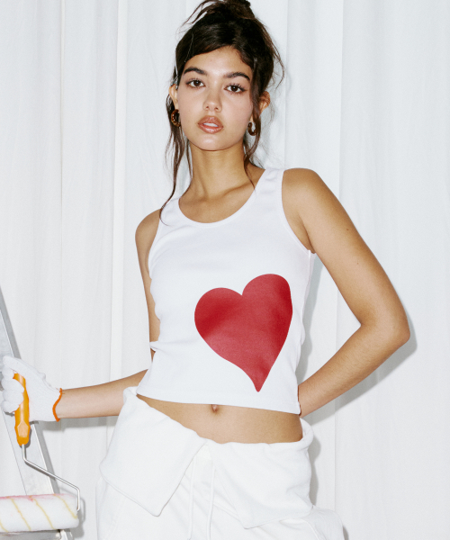 HEART SLEEVELESS WHITE