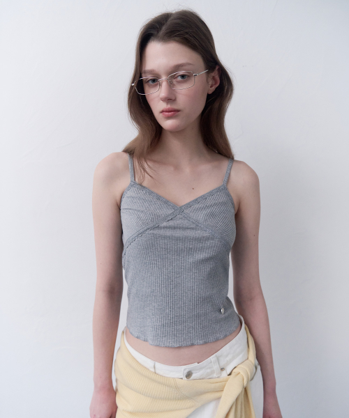 LACE SLEEVELESS TOP M/GRAY