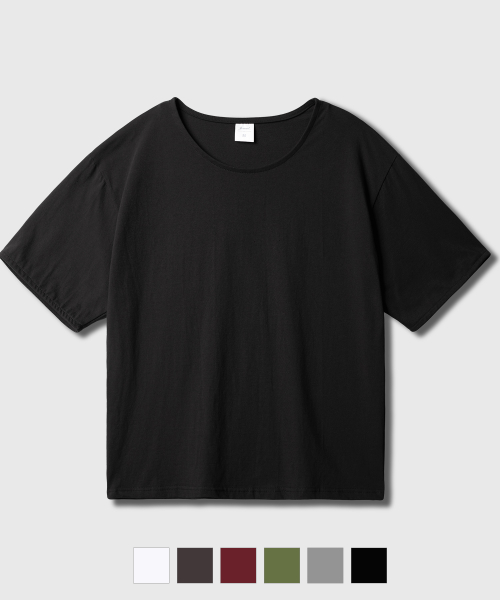 Boy Crop U-Neck Short Sleeve black KJST2691