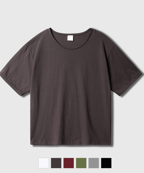 Boy Crop U-Neck Short Sleeve Taupecharcoal KJST2691