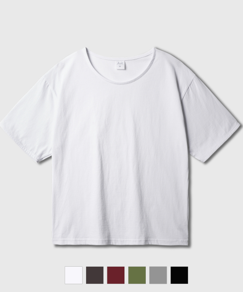 Boy Crop U-Neck Short Sleeve White KJST2691