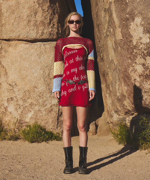 COLORBLOCK SUMMER KNIT TOP BURGUNDY