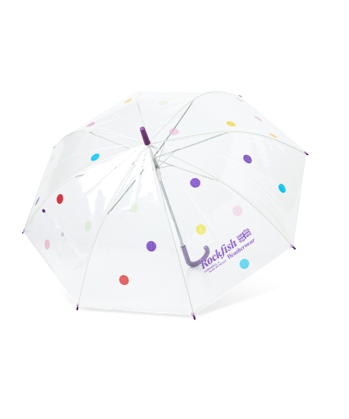 CLEAR DOT UMBRELLA LONG - COLOR DOTS