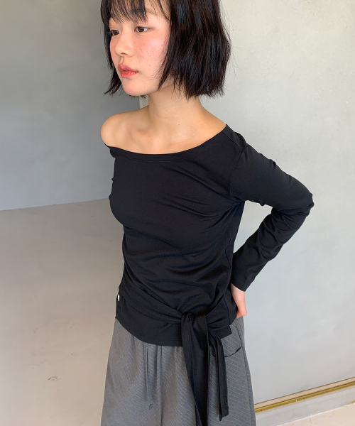 DROP WAIST FRILL LONG SLEEVE BLACK