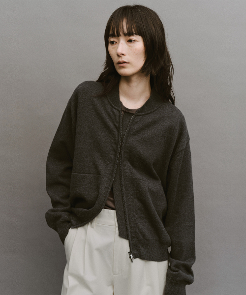 W. Aviator Knit Blouson (Charcoal)