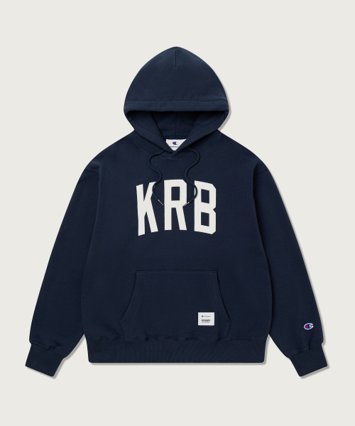 챔피온 X 콤팩트레코드바 빅 로고 후드 티셔츠 Navy