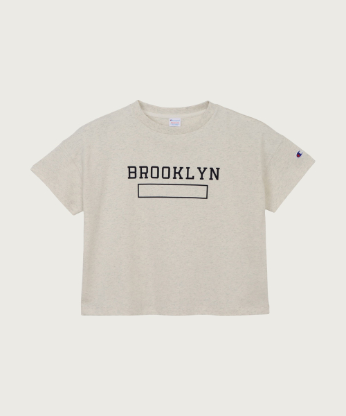 Women`s New York Lettering Short Sleeve T-Shirt Oatmeal