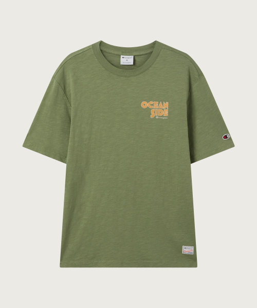 서핑 슬럽 프린트 티셔츠 Olive