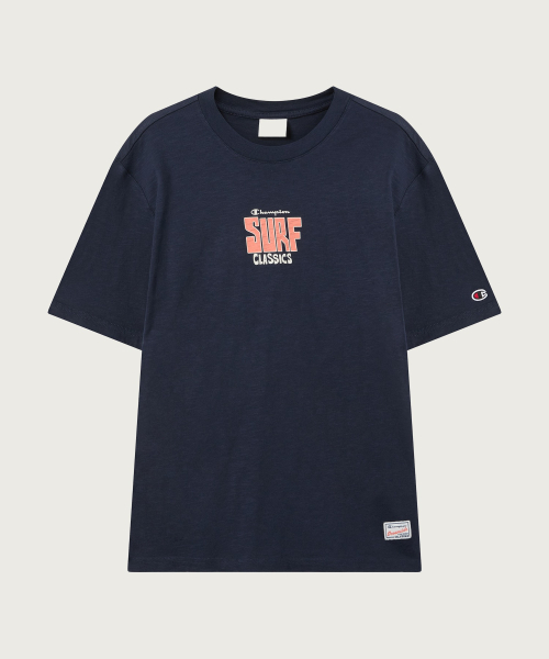 서핑 슬럽 프린트 티셔츠 Navy
