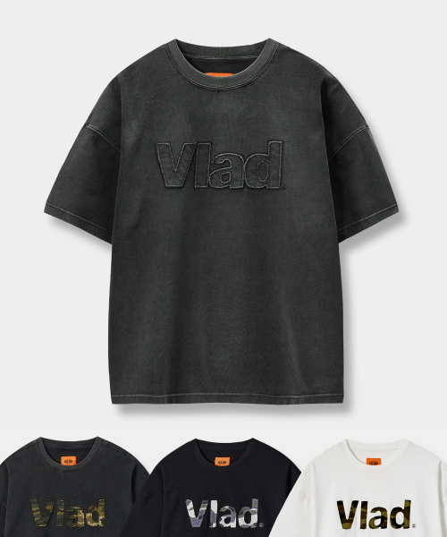 VLAD CUT-OFF APPLIQUE SHORT SLEEVE T-SHIRT_4 COLOR