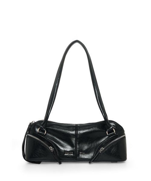 CURVE ZIP BAGUETTE BAG IN BLACK