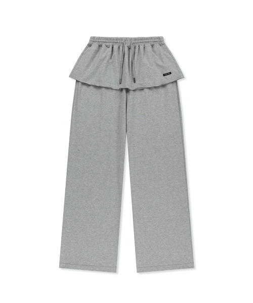 LAYERED SKIRT JERSEY PANTS IN GREY