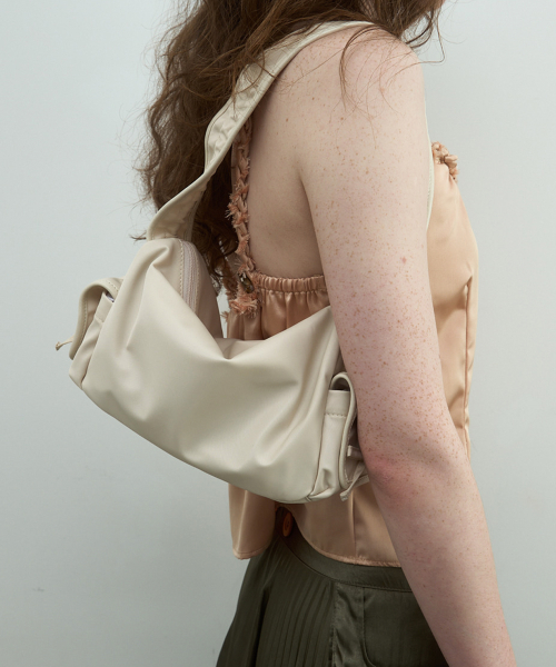 Nylon Pocket Shoulder Bag / Ivory
