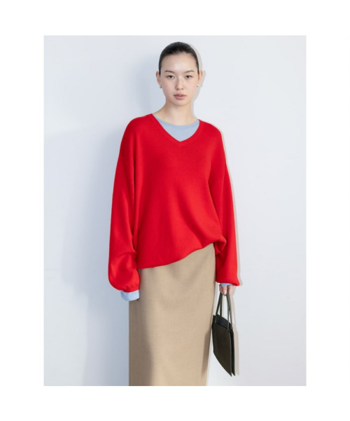 Aperture Boxy Knit Top Red (TA6251A046)