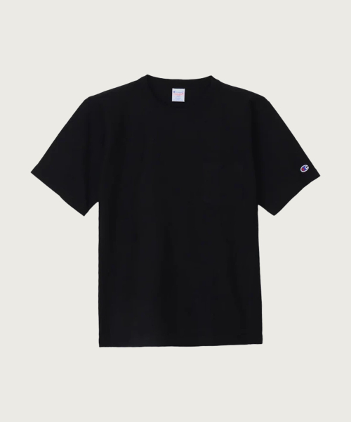 Reverse Weave Loose Fit Pocket Short Sleeve T-Shirt Black