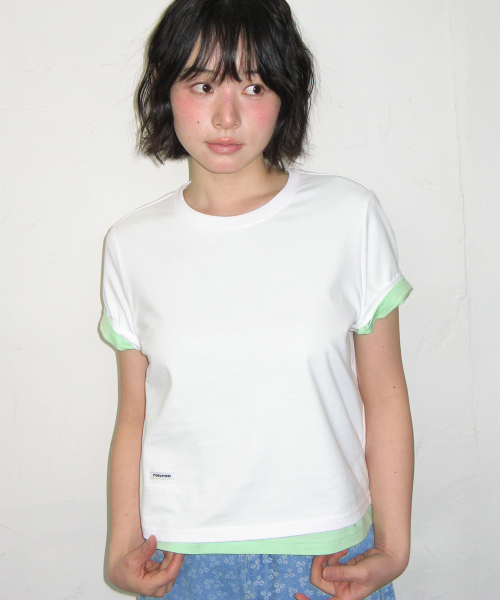 MINI LABEL CROP SHORT SLEEVE WHITE