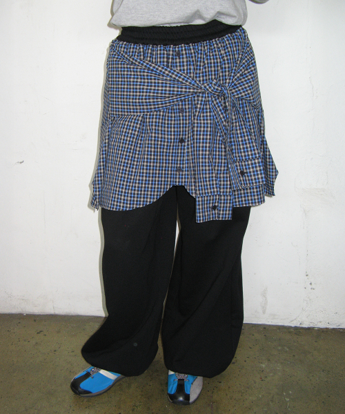 SHIRT LAYERED SWEAT PANTS BLACK
