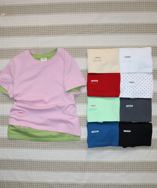 [2PACK] MINI LABEL CROP SHORT SLEEVE (10colors)