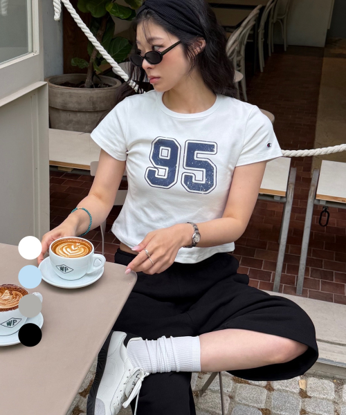 여성 95 크롭 티셔츠 4color
