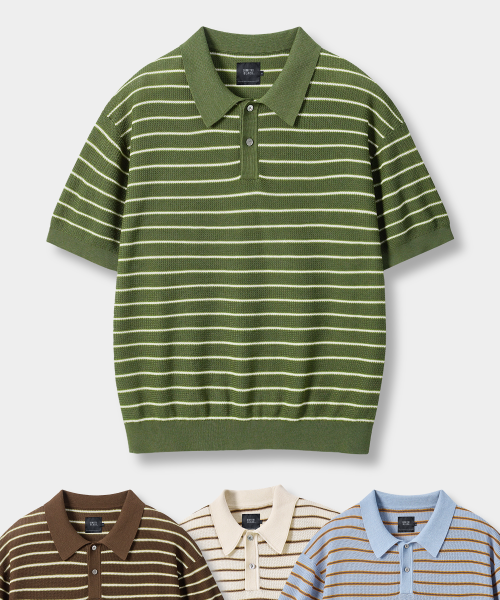 © EVERYONE’S SUMMER WOOL HALF KNIT_STRIPE 4 COLOR