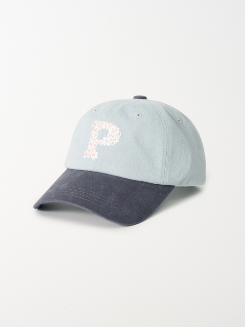 Floral P Logo Ball Cap (Soft Navy & Sky blue)