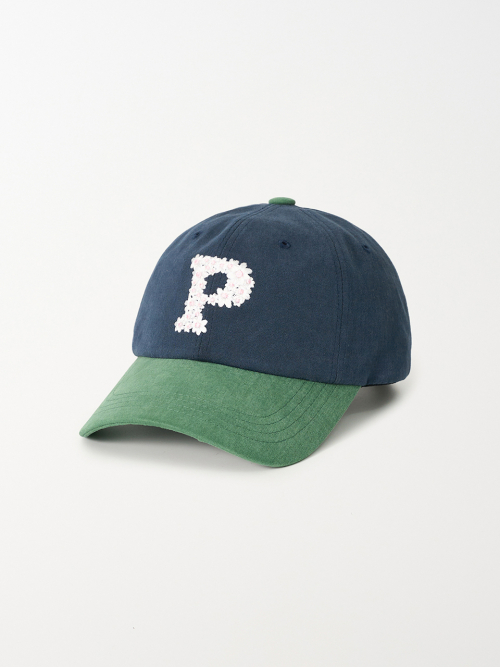 Floral P Logo Ball Cap (Green & Navy)