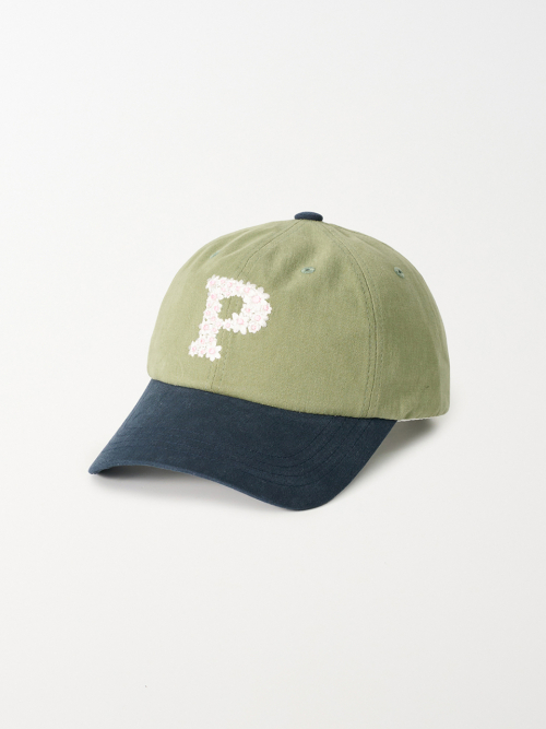 Floral P Logo Ball Cap (Navy & Olive)