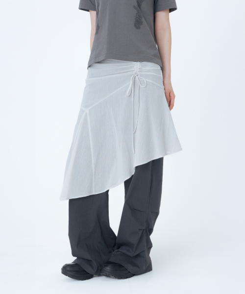 언발란스 레이어드 스커트 GRAY