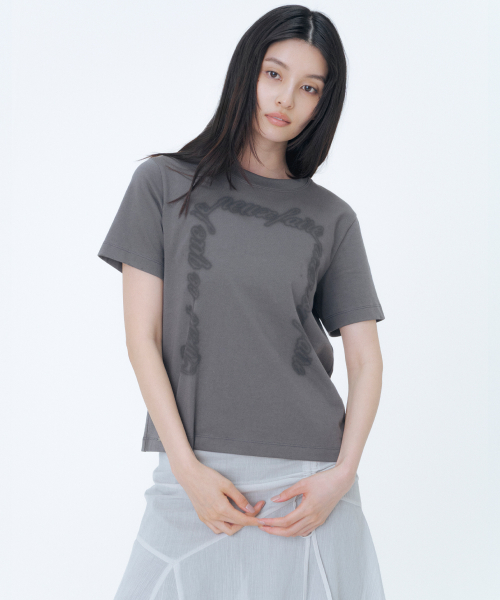 그래픽 박시 숏슬리브 CHARCOAL