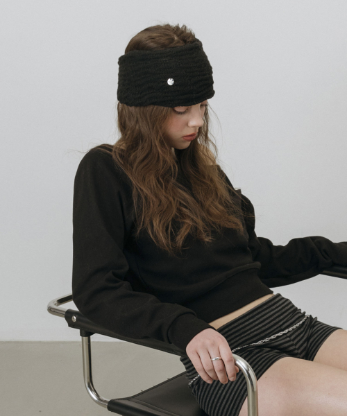 CROSS TWIST WIDE BANDANA_BLACK
