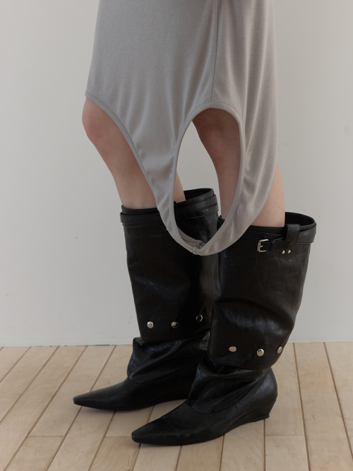 MULTI BUTTON BOOTS (BLACK)