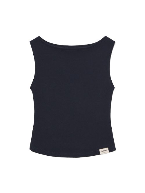 G SLIT SLEEVELESS TOP (NAVY)