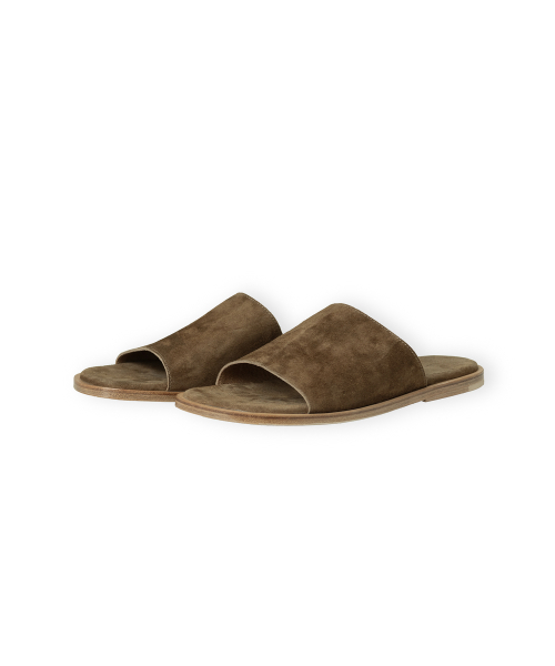 Suede Slide, Dark Brown
