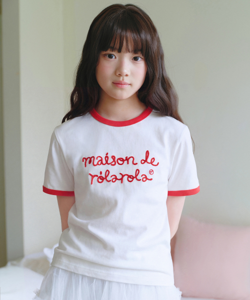 KIDS MAISON DE ROLA RINGER T-SHIRT WH+RD