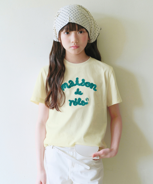 KIDS MAISON DE ROLA EMBROIDERY T-SHIRT BUTTER