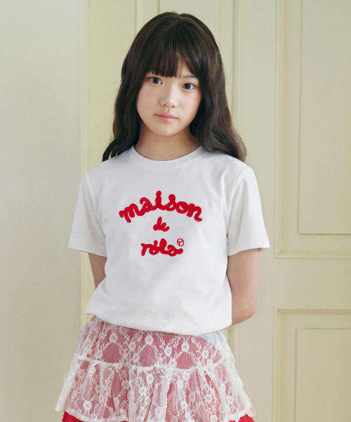 KIDS MAISON DE ROLA EMBROIDERY T-SHIRT WHITE