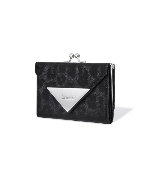 TRIANGLE FRAME WALLET - LEOPARD BLACK