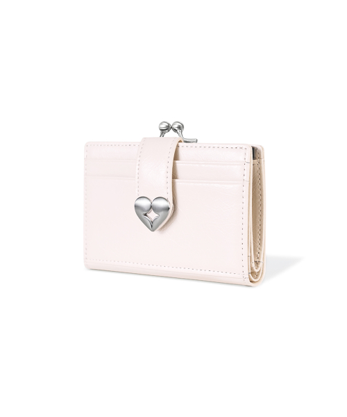 CRINKLE HEARTY FRAME BRIDGE WALLET - BLOSSOM