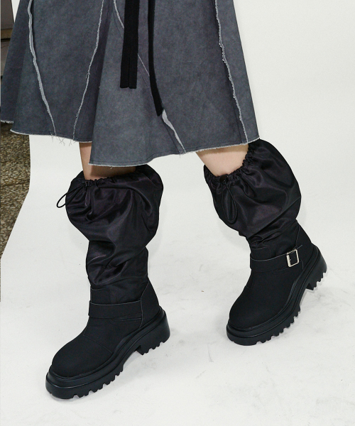 City Buckle Slouch Rain Boots 2 colors