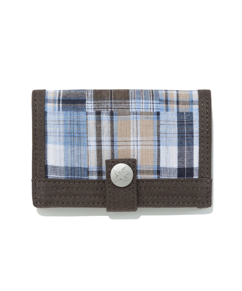 TCM check button card wallet (brown)