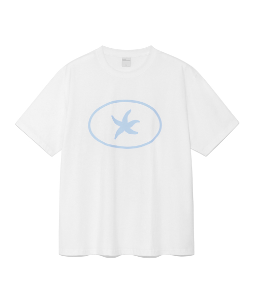 TCM starfish stamp T (white)