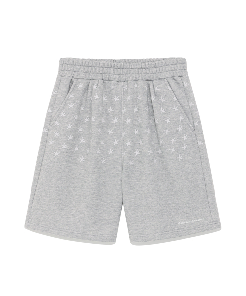 TCM starfish pattern half sweat pants (melange grey)