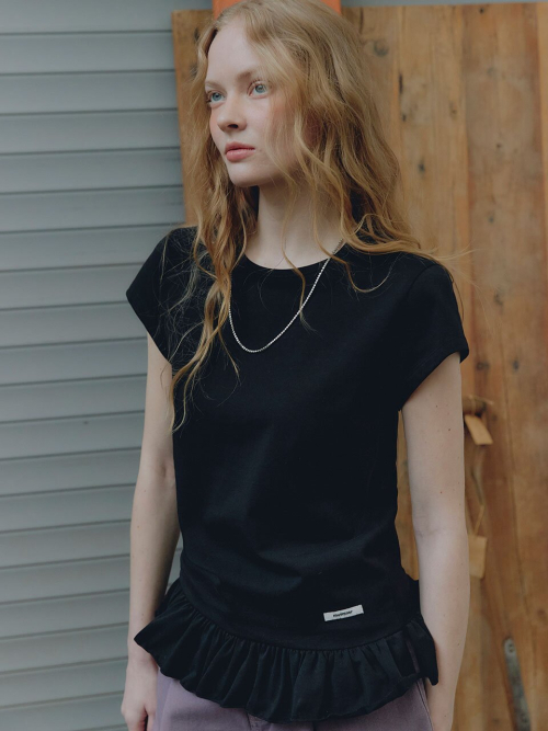 Frill Short Sleeved Slim T-Shirt MU2633TS304M