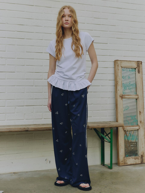 Flower Embroided Track Pants MU2633PT303M