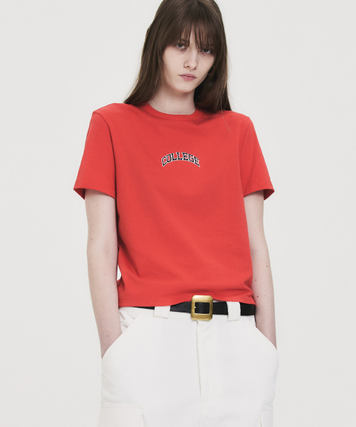 COLLEGE CROPPED T-SHIRT RED