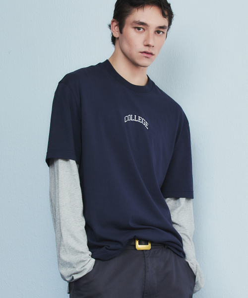 COLLEGE LOGO T-SHIRT NAVY